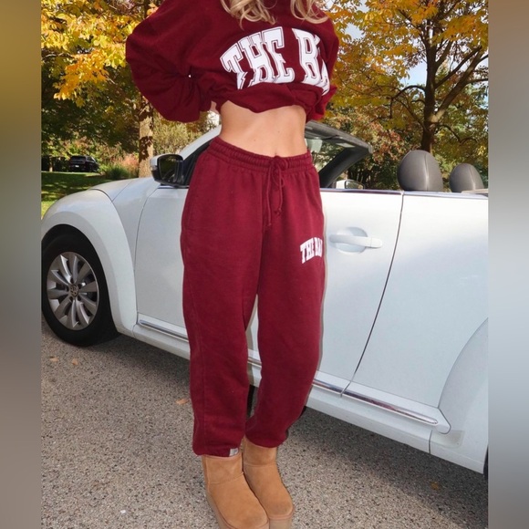THE BAR VARSITY SWEATPANTS MAROON - Picture 2 of 4